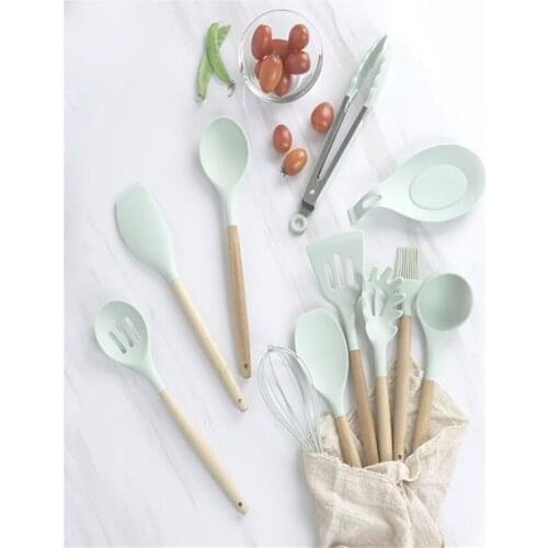 Silicone Kitchenware Cooking Utensils Set Heat Resistant Kitchen Non-Stick Cooking Utensils Baking Tools With Storage Box Tools