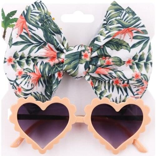 2 Pcs Newborn Photography Props Sunglasses+Headband Set Baby Infants Photo Hair Band Eyewear