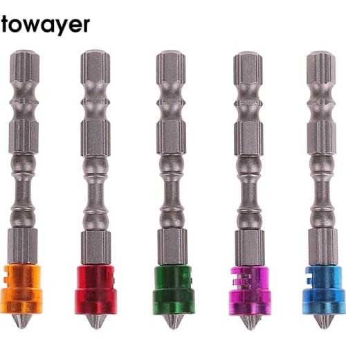 Screwdriver Set 5Pcs Single Head Magnetic Screwdriver Bit 1/4 Anti-Slip Hex PH2 Electric Power Tools Alloy Hex Shank Drywall