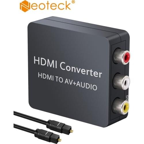 Neoteck HDMI-Compatible to AV 3RCA CVBS Composite Video Converter Support PAL/NTSC 1920x1080 HDMI-Compatible to AV Converter