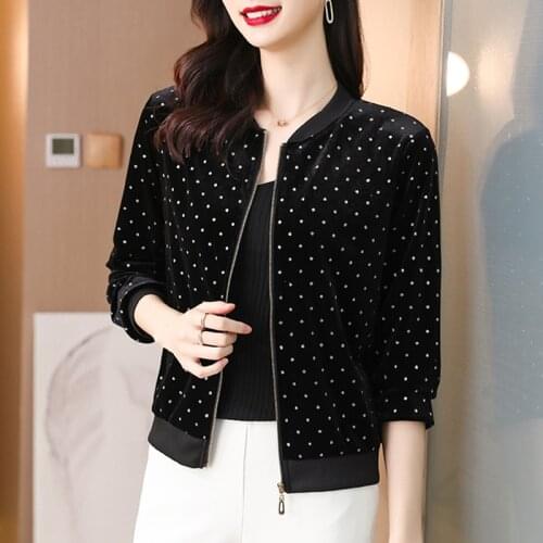 New 2021 Autumn Velvet Jackets Women Long Sleeve Basic Jacket Baseball Short Coats Female Jackets Outwear Plus Size 5XL Clothes