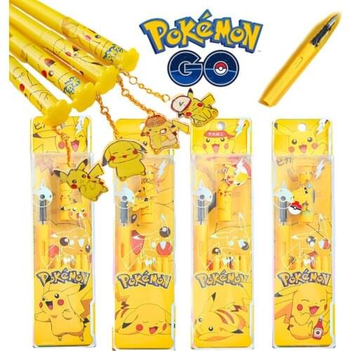New Pokemon Pikachu Blue Pen Elementary School Ink Sac Fountain Pen Calligraphy Writing Pen Student Office Supplies Stationery