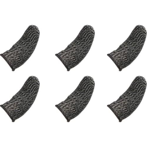 Finger Sleeves for Gaming Mobile Game Contact Screen Finger Cot Smooth Thin Anti-Sweat for PUBG Mobile Games(6 Pcs)