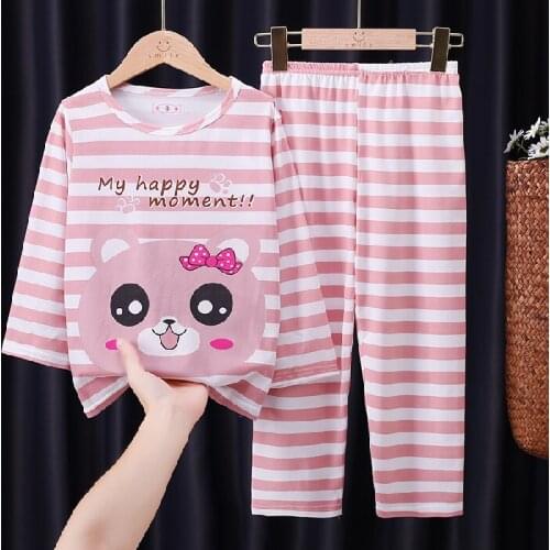 Fruit pattern printing Girls Sleepwear Pajamas Nightgown Girls Lace Collar Homewear Tops + Pants + Headband 3 pieces Children