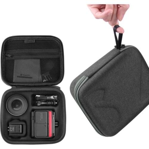 Portable Large Capacity Lens Cable Protective Case Shockproof Panoramic Action Camera Storage Bag for Insta360 ONE R Camera