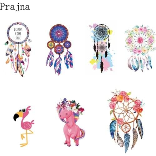 Prajna Unicorn Dreamcatcher Patch Cheap Iron On Transfer Sticker Small Size Heat Transfers For Clothes T shirt Fabric Applique