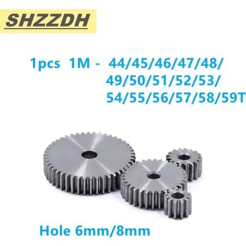 1M inner hole 44/45/46/47/48/49/50/51/52/53/54/55/56/57/58/59mm spur gear standard hole 90 degree 45# steel quenching treatment