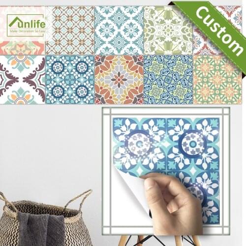 Funlife CUSTOM 10/15/20/25/30cmPVC Waterproof Self adhesive Wallpaper Furniture Mediterranean Tile Sticker Wall Decal TS002