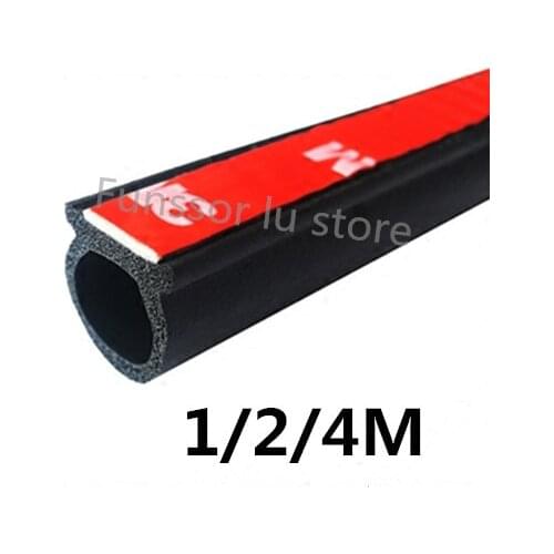Car Door Seal Strip Rubber Big D Type Waterproof Trim Sound Insulation Soundproof Strip Car Accessories 4 Sizes