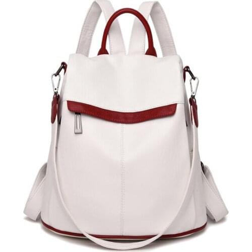 Antitheft Backpack Women Shoulder Bag Soft Pu Leather Backpacks Female Large Capacity Travel Bag School Bags for Teenager Girls