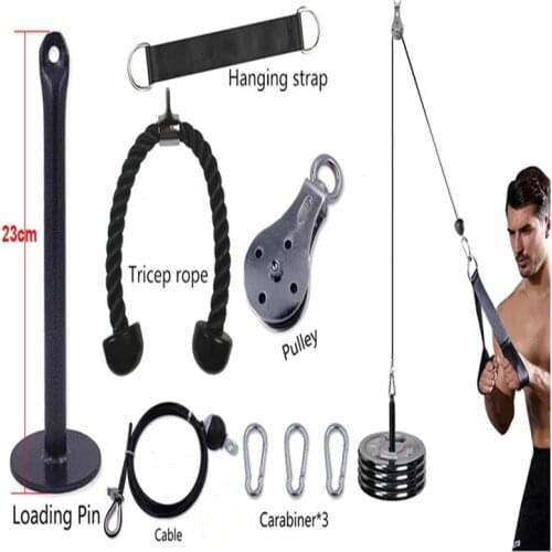 Pulley Cable Machine Attachment System Adjustable 2.5M Cable Gym Home Workout Arm Biceps Triceps Hand Training Equipment