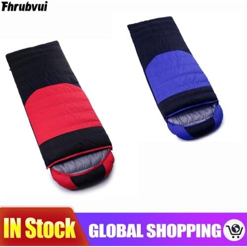 Sleeping Bag Outdoor Ultralight Duck Down Adult Envelope Outdoor Camping Autumn Sleeping Bag Hollow Cotton Sleeping Bag0.8/1kg