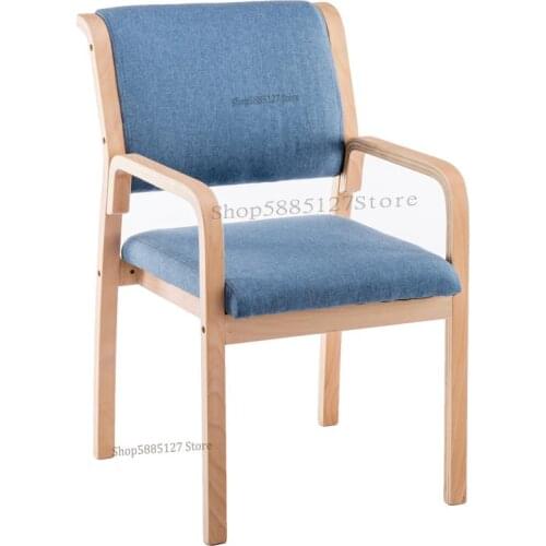 Nordic Dining Chair Retro Solid Wood Home Office Desk Chair Old Man Backrest Armrest Mahjong Tea Chair Modern Minimalist