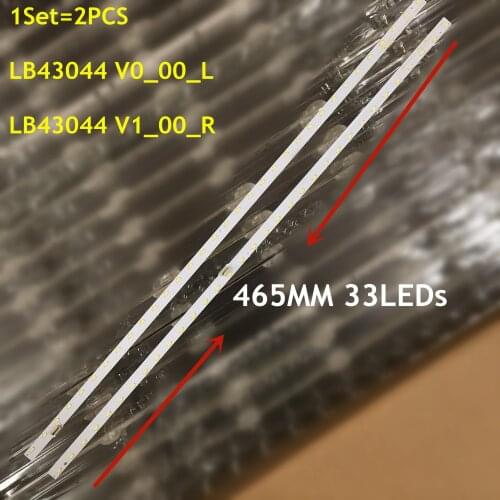 LED Backlight strip 33 Lamp For Sony 43"TV LB43044 V1_00_R V0_00_L KDL-43WF805 KDL-43W800F 74.43t08.004-00-fc T430HVF03.2
