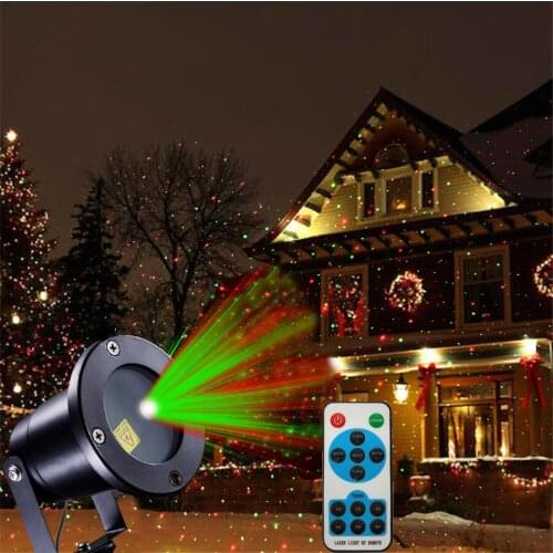IP65 Outdoor Christmas Laser Projector Lamps Green Red Star Projector Light With Wireless Remote Holiday Laser Spotlight