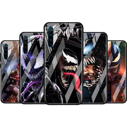 Venom Marvel Hero for Xiaomi Redmi K40 K30 K20 Pro Plus 9C 9A 9 8A 7 Luxury Shell Tempered Glass Phone Case Cover