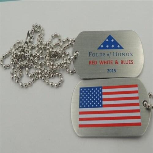 High quality flag dog tag cheap custom zinc alloy usa flag dog tags