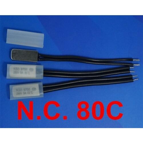 100 pcs/lot) 80C KSD9700 Normally Close Thermostat, Temperature Switch, NC 80 Celsius, Bimetal Disc