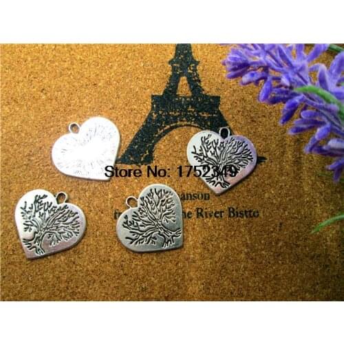15pcs-Tree of Life Charms, Antique Tibean silver Tree of Life Pendants / Charms, Tree 23x23mm