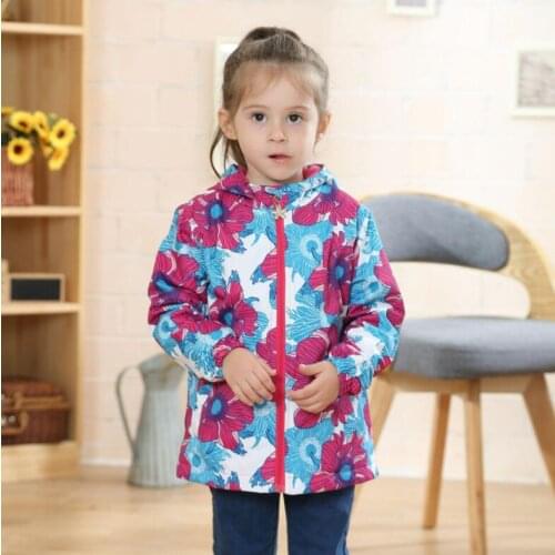 2017 Winter Windproof Waterproof Girl Jackets,Girls Outer clothing,Kids Outerwear warm floral girl Clothes,For 3-12T