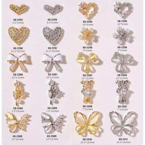 3PCS, Nail Art Zircon Cat Eye Stones Pearls Jewelry With Gold/Silver Alloy For Nail Tips Decorations