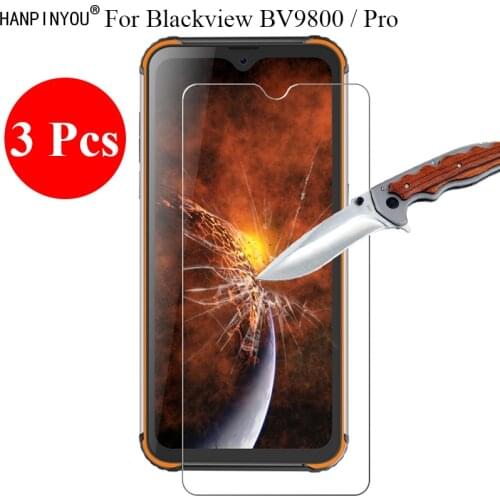 3 Pcs/Lot New 9H 2.5D Tempered Glass Screen Protector For Blackview BV9800 / Pro 6.3" Protective Film + Clean Tools