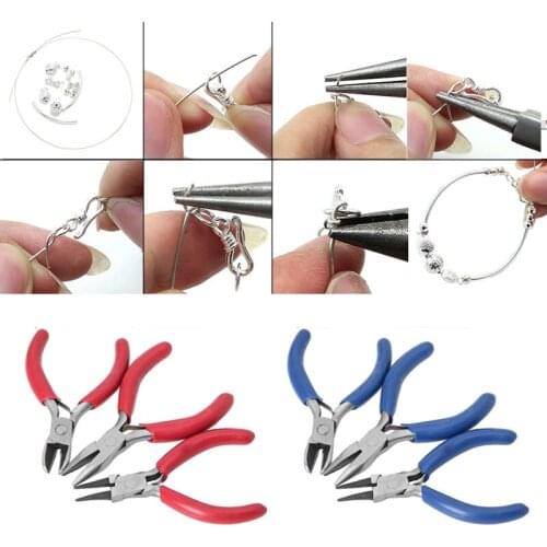 3Pcs Crafts Mini Mixed Nose Pliers Cutter Beading Jewelry Making Repair Tool New