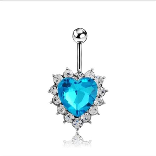 316L Surgical Steel Piercing Jewelry Navel Belly Button Rings Heart Navel Ring