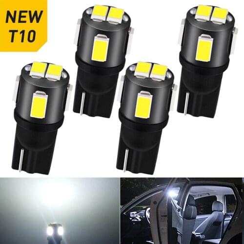 4Pcs Super bright T10 LED Lamp W5W 194 168 LED Bulbs Car Trunk Dome Light Auto Interior Lighting 12V 6000K White Canbus