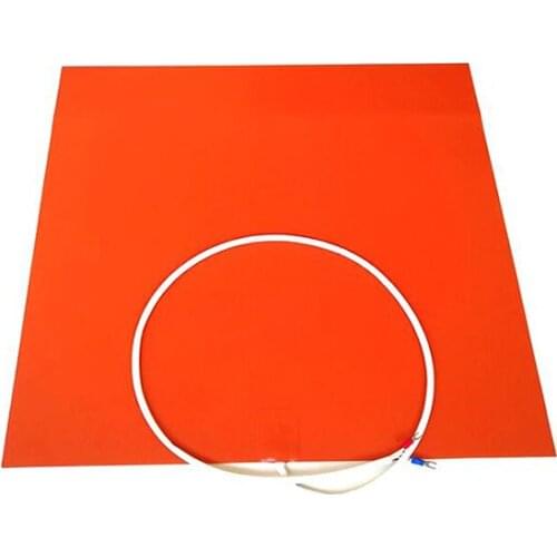 450*450*1.5mm heat bed for 3d printer 230v 640w adhesive 1 side 100k thermistor 1000mm lead wire out from middle of 1 side