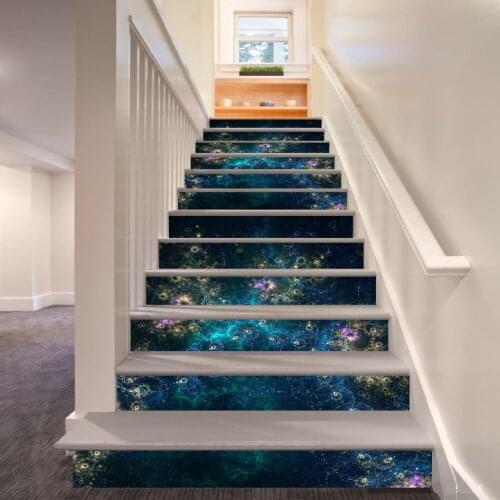 6pcs/set 18cm x 100cm Fantasy Nebula Pattern Style Stair Sticker Wallpaper LTT005
