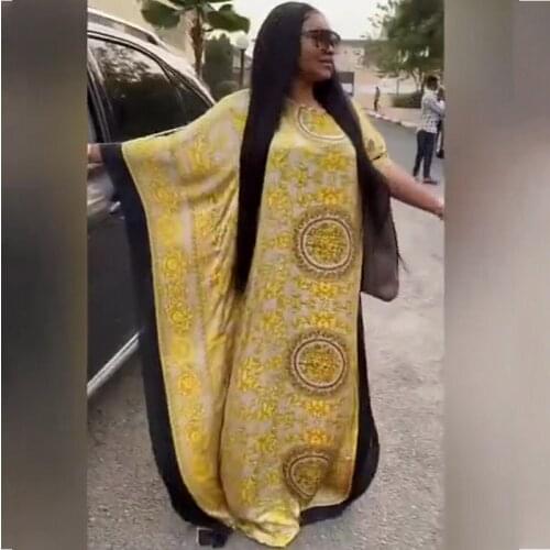 African Dresses For Women Long Sleeve Robe Gowns Satin Silk Dress Italian Style moroccan Kaftan Muslim islamic clothing Dress