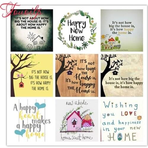 TOUOILP Full Square&round 5D DIY Diamond painting Happy home diy Diamond Embroidery Cross Stitch Mosaic Sticker Gift