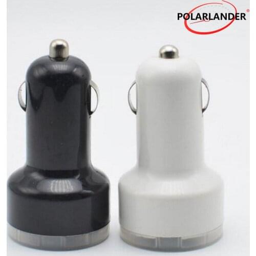 Car charger 2 color for smartphone Android phone Camera Mini Dual 2 Port USB Car Power Charger Adapter