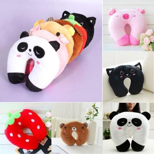 28CM*28CM Comfortable Multi-Color Cartoon U Shaped Neck Travel Pillow Automatic Neck Support Head Rest Cushion