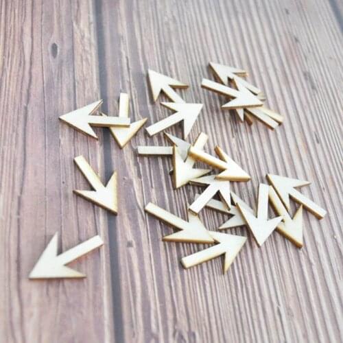 Happymems 120pcs Arrow Wood Shapes DIY Scrapbooking Home Decoration Wooden Embellishments Arrow Shapes Art Crafts