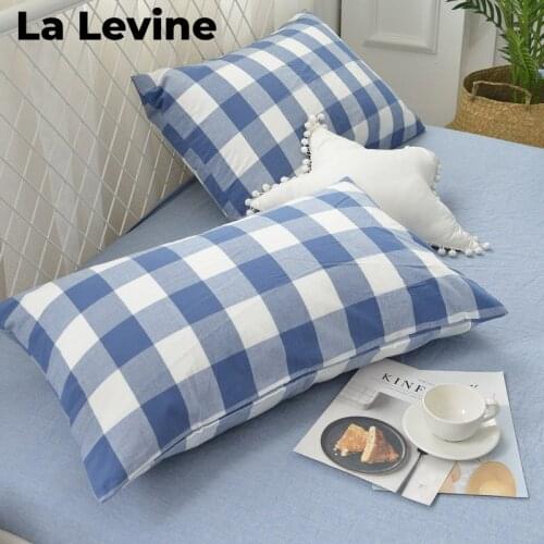 Cotton Pillowcase Plaid Pillow Cover Modern Simplicity Spring Summer Autumn Winter Pillow Case 48x74CM Home Bedroom Bedding