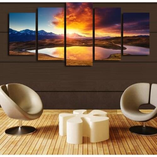5 Pcs Colorful Clouds Landscape Print Painting On Canvas Wall Art Home Decor Living Room