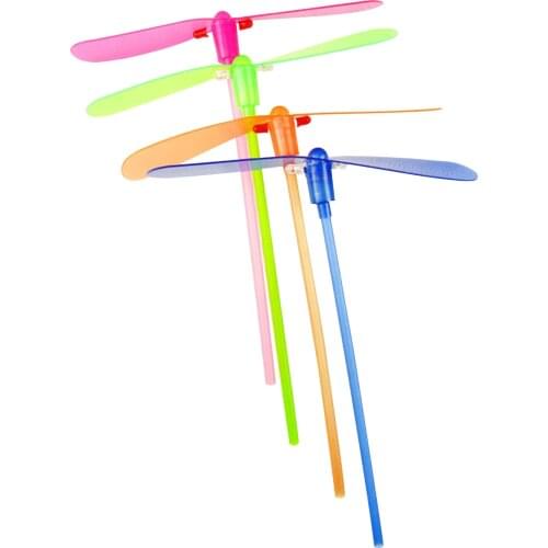 10pcs/set flying fairy flying saucer UFO flying wheel Flying gyro Hand bamboo dragonfly gift outdoor Toys for children