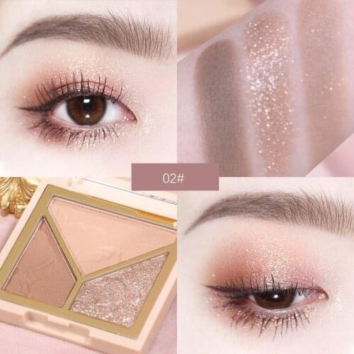 HOJO 3 Colors Matte Eye Shadows Cosmetics Pearlescent Earthy Color Daily Work Glitter Eyeshadow Palette Neon Eye Pigments Makeup