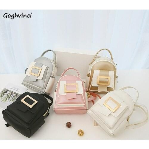 Mini Backpacks Women PU Leather Panelled Fashion Korean Style Ins All-match Waterproof Sweet Ladies Elegant Mochilas Stylish Bag