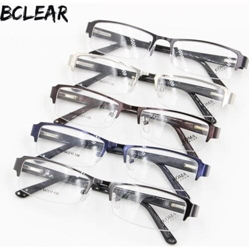 BCLEAR New arrival male half rim metal alloy optical frame with spring hinge high quality hot spectacle frame for men fashion