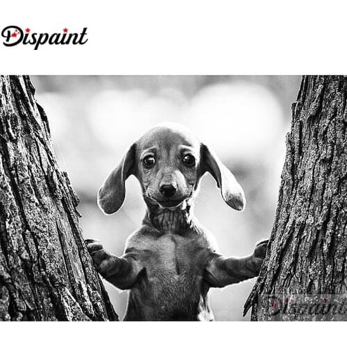 Dispaint Full Square/Round Drill 5D DIY Diamond Painting "Animal dog" Embroidery Cross Stitch 3D Home Decor A12364