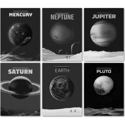 Mercury Saturn Pluto Venus Earth Neptune Planet Wall Art Canvas Painting Nordic Posters And Prints Wall Pictures Kids Room Decor