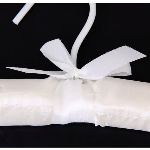 KSOL New Style 5 X White Satin Padded Clothes Hook Hanger