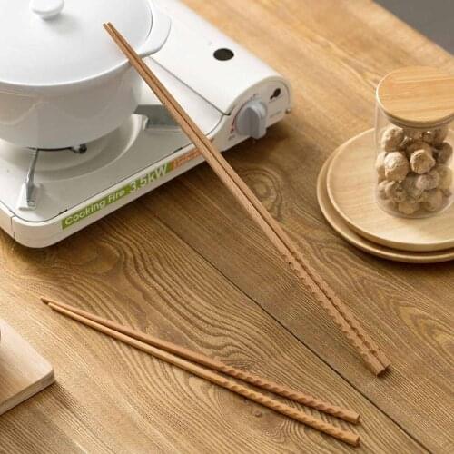 OTHERHOUSE 1Pair Super Long Chopsticks Wooden Chopsticks Cook Noodles Deep Fried Hot Pot Chinese Style Food Sticks Kitchen Tools