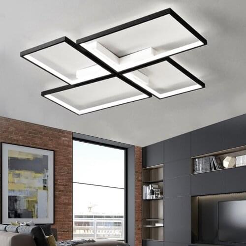 Led Ceiling Light for Living Room Modern Chandelier With Remote Control Black Celling Chandelier Lighting for Bedroom Home Decor
