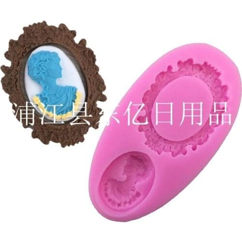 Chocolate Mold Classic Frame Relief Head Portrait Inverting Sugar Silicone Mold E007