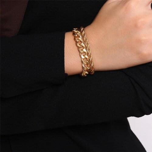 Chunky Curb Anklet Bracelet For Women Vintage Twist Chain Anklet Beach Foot Jewelry Friendship Accessories BFF Bracelet Femme