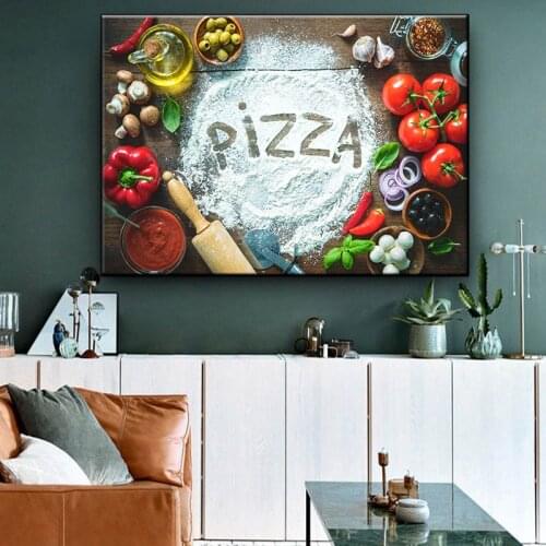 Modern Mura Colorful Kitchen Condiment Canvas Painting Abstract Pictures for Nordic Living Room Kitchen Wall Art Decor No Frame